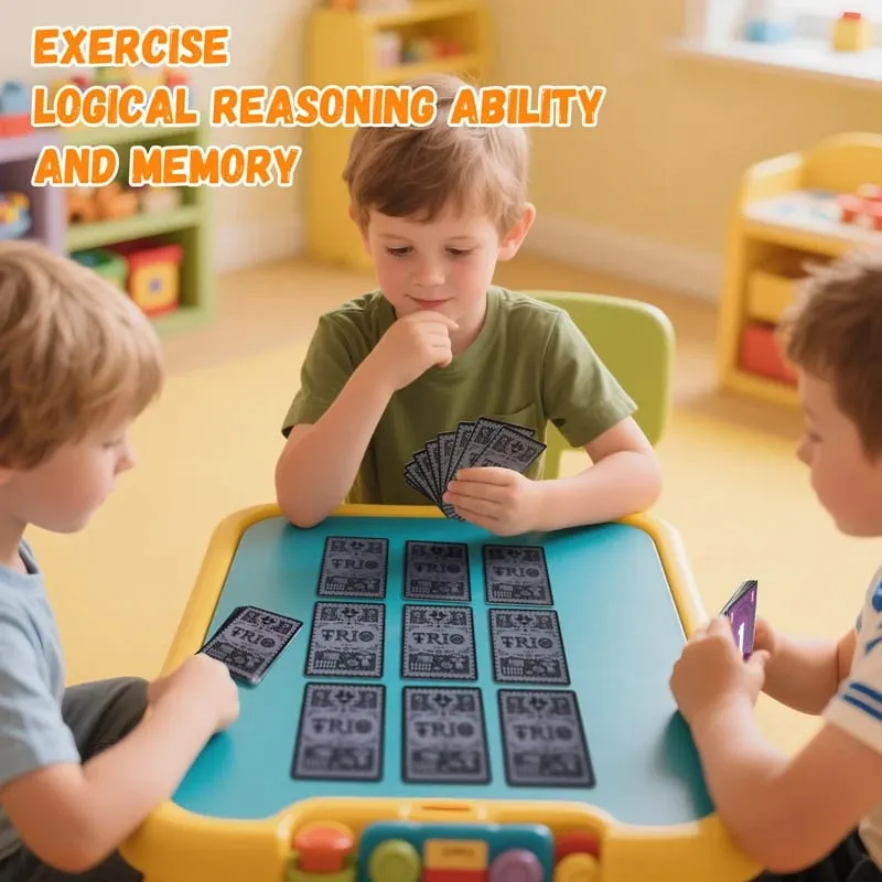 Trio Memory Challenge Bilingual Strategic Card Game Brain Training Activity for Family Party Group Fun Board Game Toys