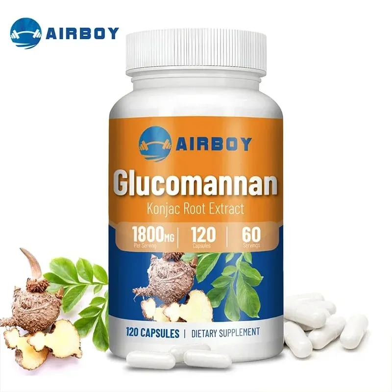 Glucomannan 1800mg - Promotes Energy Production Increases Satiety Appetite Suppressant Supplement
