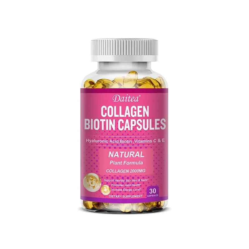 كبسولات Daitea Collagen Biotin تدعم صحة البشرة والمفاصل والشعر والأظافر ومضادات الأكسدة وغير المعدلة وراثيًا — image 9