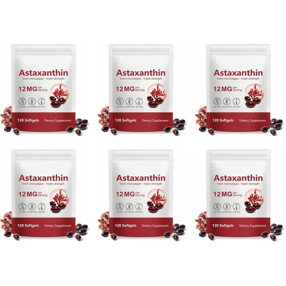 Astaxanthin 12mg Softgels Triple Strength Antioxidant Support for Skin Eye Joint & Immune Health – 120 Count 4‑Month Supply