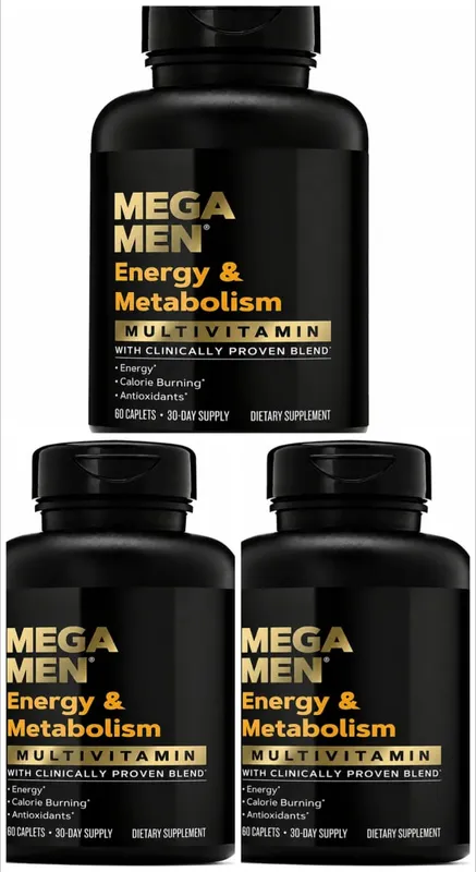 Mega Men Energy & Metabolism Multivitamin Caplets with Lutein Lycopene Zeaxanthin Antioxidants Vitamins Minerals 60 Caplets — image 9