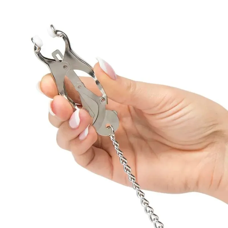 Metal Nipple Clamps Clips With Chain Clitoris Stimulator Steel Nipple Breast Clamps Slave Bondage Flirting Women Sex Toy