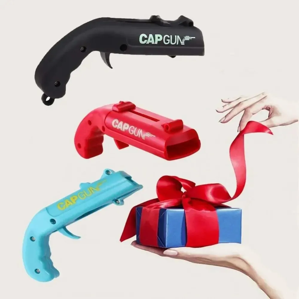 Portable Creative Cap Gun Flying Cap Launcher Beer Bottle Opener Novelty Fun Beverage Opener Tool Kitchen Party Gift Accessories