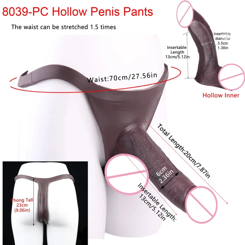 Black Realistic Penis Sleeve Pants Silicone High Waist Male Strap-On Dick Extender Delay Ejaculation Couple's Sex Tools — image 14