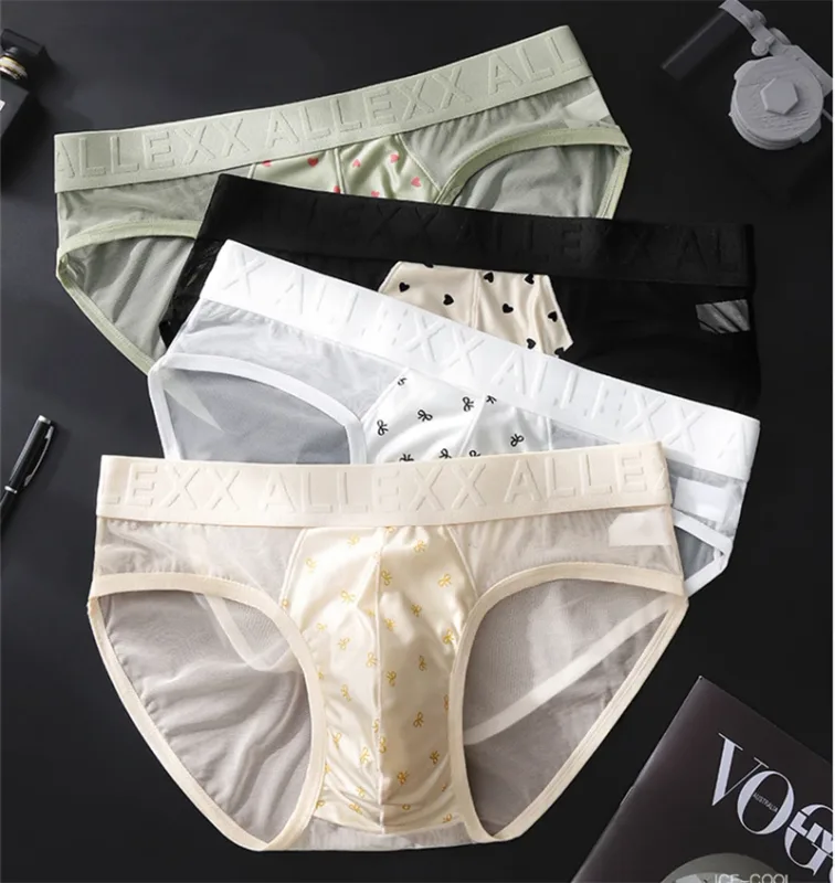 adults 18 plus cueca mesh men's underwear letter waist cuecas masculino print calzoncillos hombre 3D convex bag man lingеrie new — image 2