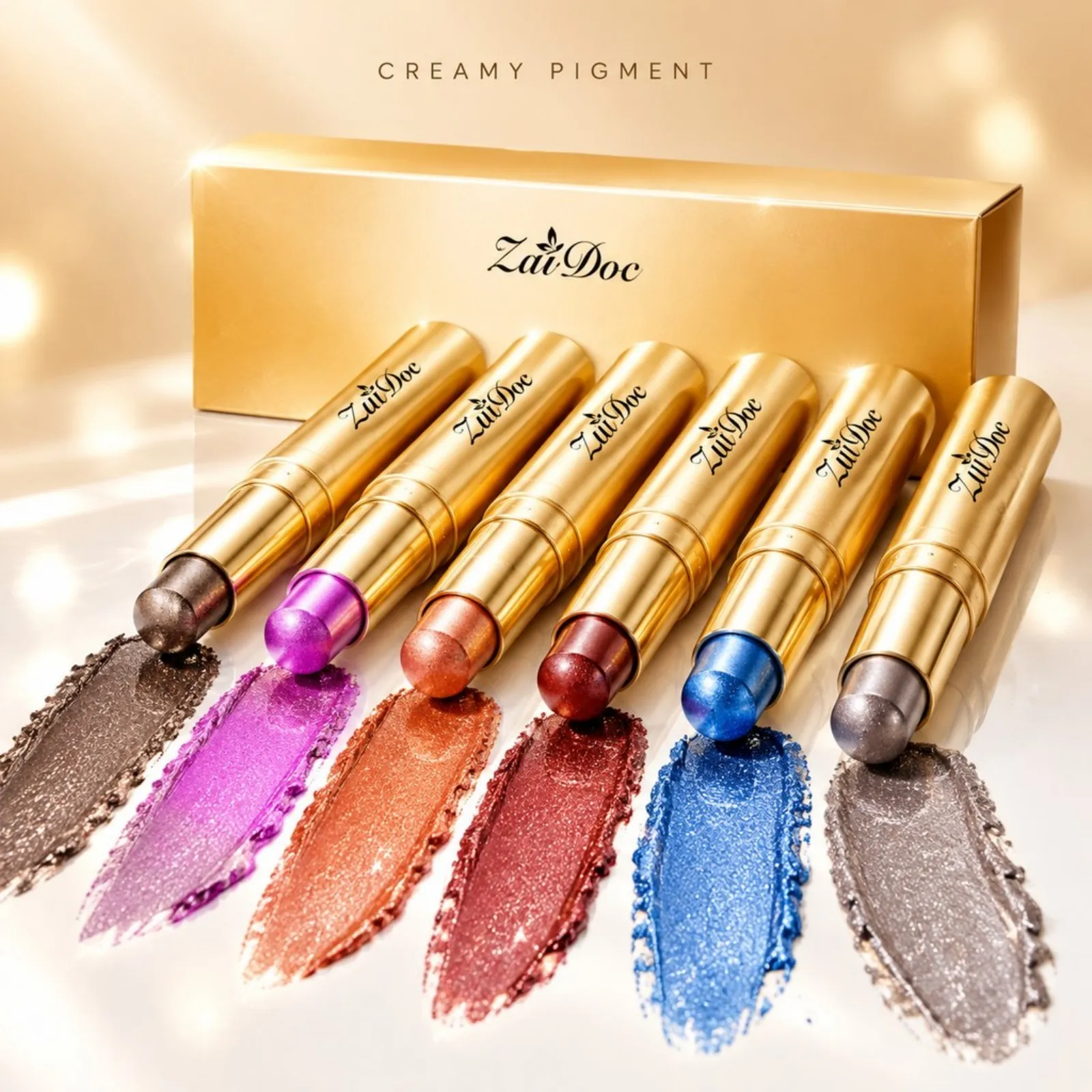 6pcs Multi Color Eyeshadow Stick Set Long Lasting Smooth Blendable Moisturizing Non Drying Beginner Friendly Eye Makeup Women
