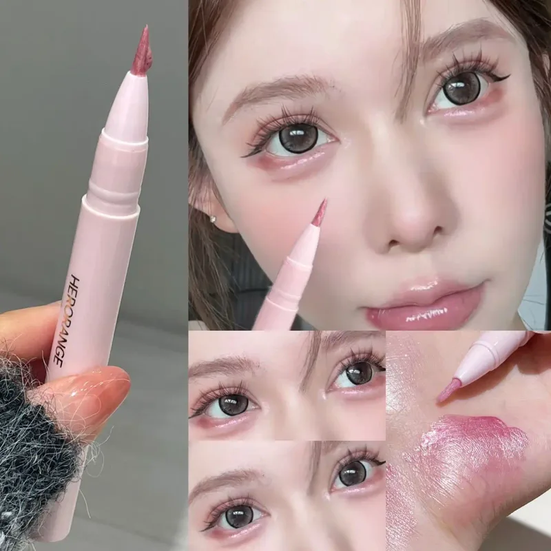 Peachy Pink Brightening Aegyo Sal Pencil Sparkling Highlighter Lying Silkworm Pen Fine Glitter Pearlescent Natural Eye Makeup