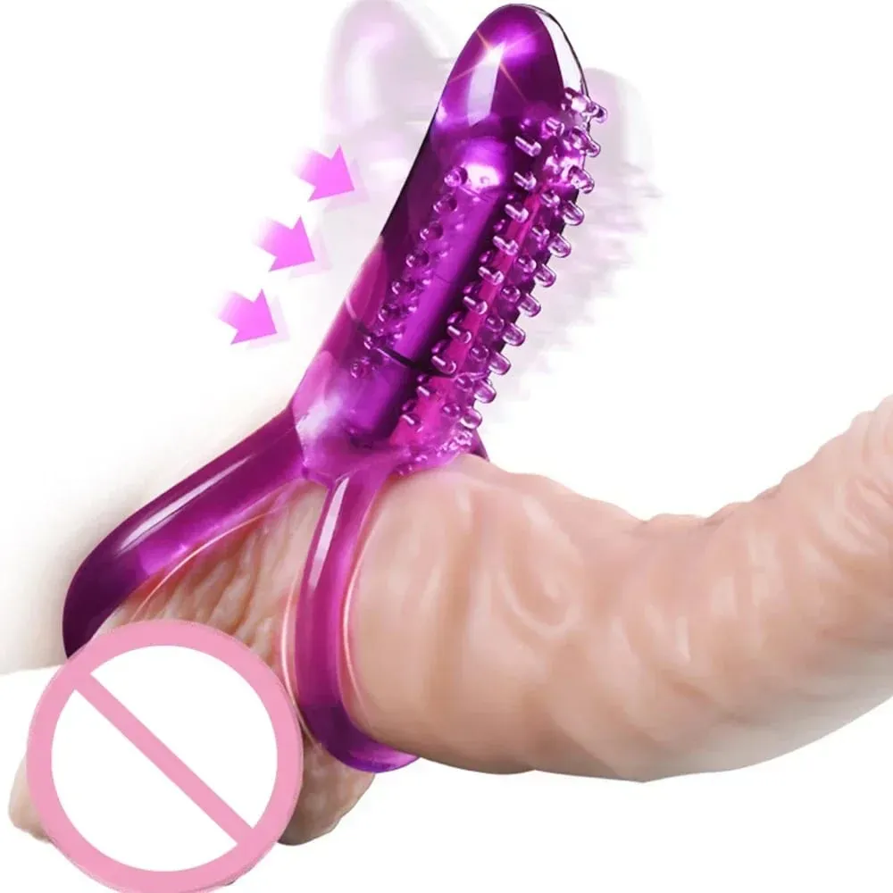 Vibrating Cock Ring na May Dila Clitoral Stimulator Nakataas Nodules Anal Beads Para sa Mag-asawang Naglalaro ng Pang-adultong Sex Toys Penis Ring Naisusuot