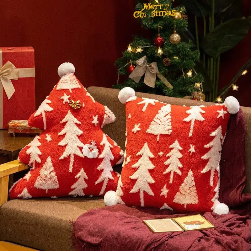 1PC Christmas Tree Stuffed Throw Pillow Sofa Cushion Home Christmas Party Winter Decor Gift — image 5