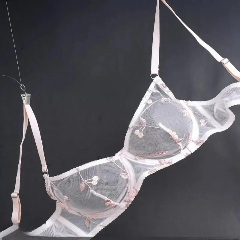 European Style Lace Sheer Embroidery Underwire Bra Minimizer Big Bust Anti-Sagging Support Comfort Soft Lingerie S-XL