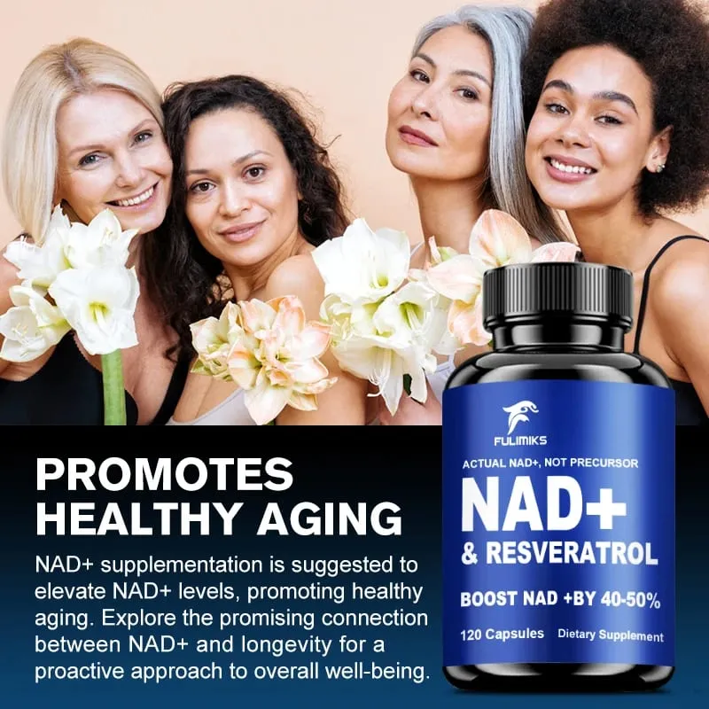 Fulimiks NAD+ Resveratrol Capsules with TMG & Vitamin B Enhance Vitality Skin Health Focus Antioxidant Immune for Adults — image 7