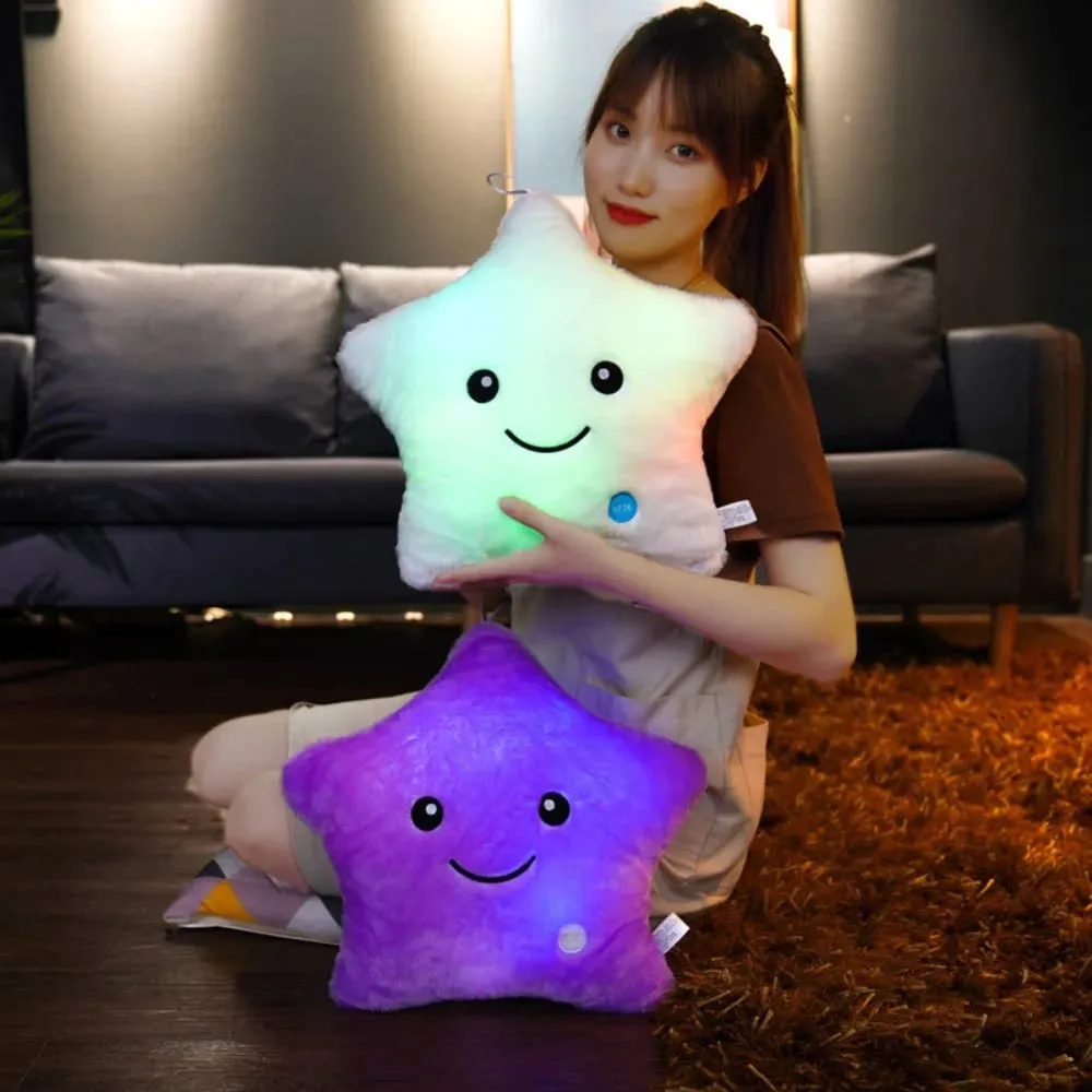 Cute LED Electronic Star Plush Toy Star Soft LED Star Doll Toy Home Decoration Baby Kid Toys Soft Star Pillow — image 8