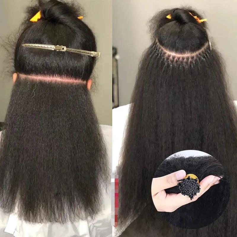 I Tip Hair Extensions Kinky Straight Hum