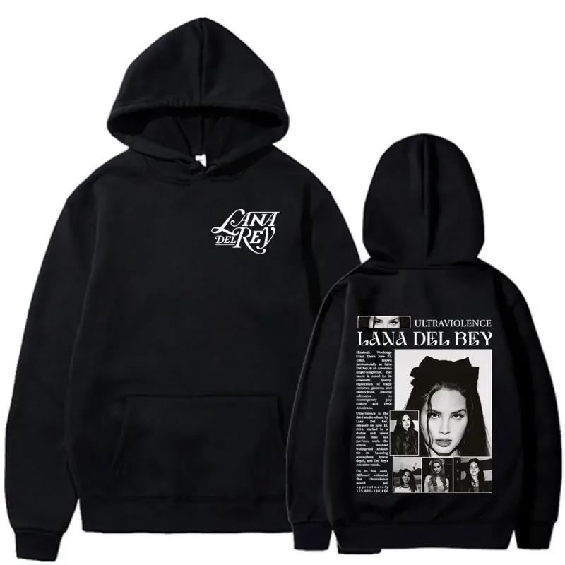 Singer Lana Del Rey Hoodies Men's Women Clothing Hooded Sweatshirts Fashion Hip Hop Long Sleeves Oversized Pullovers Streetwear