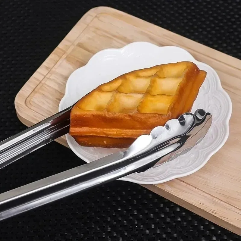 Stainless Steel Food Tongs Food Grade Meat Steak Barbecue Tong Multi-size Non Slip Long Handle Bread Clips Kitchen Cooking Tools