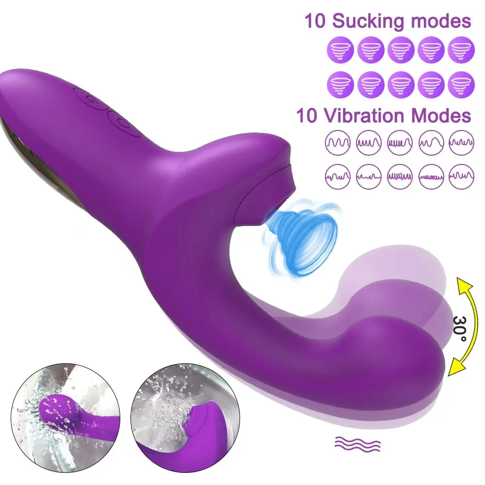 Powerful Sucking Dildo Vibrator for Women Female Clit Sucker Vacuum Clitoris Stimulator Finger Wiggling Vibrator Adult Sex Toy