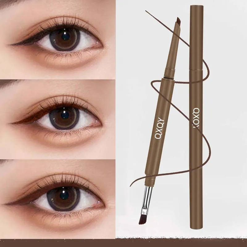 1 Pcs Double Head Easy To Color Gel Eyeliner Smooth and Waterproof Sweat Proof Dark Brown Lying Silkworm Outline Eyes Cosmetics — image 5