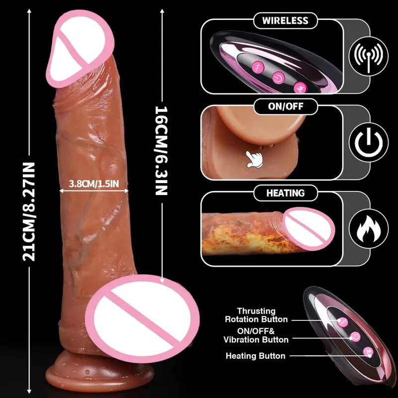 Big Dick Penis Realistic Dildo Telescopic Vibrator Female Masturbator Anal Plug for Women Thrusting Adult Sex Toys Male Sex Shop