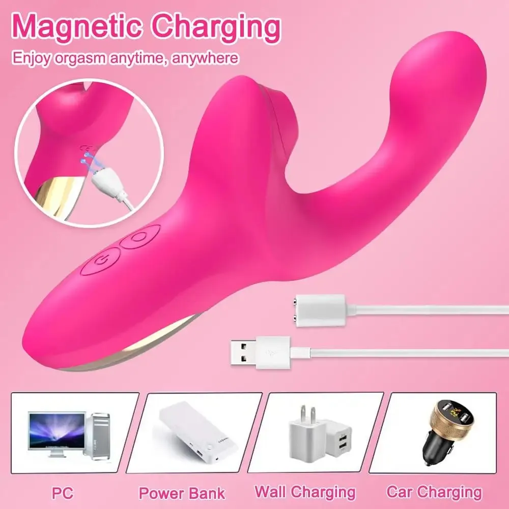 Powerful Sucking Dildo Vibrator for Women Female Clit Sucker Vacuum Clitoris Stimulator Finger Wiggling Vibrator Adult Sex Toy