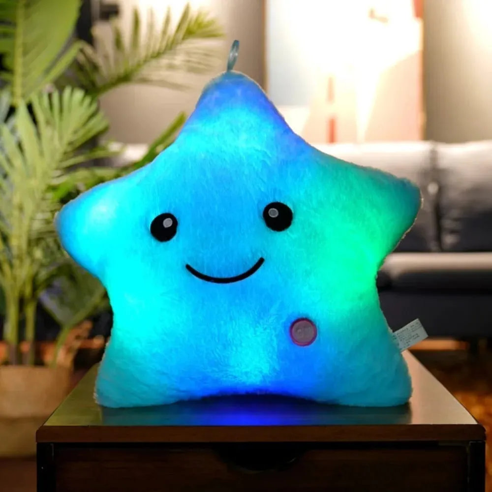 Cute LED Electronic Star Plush Toy Star Soft LED Star Doll Toy Home Decoration Baby Kid Toys Soft Star Pillow
