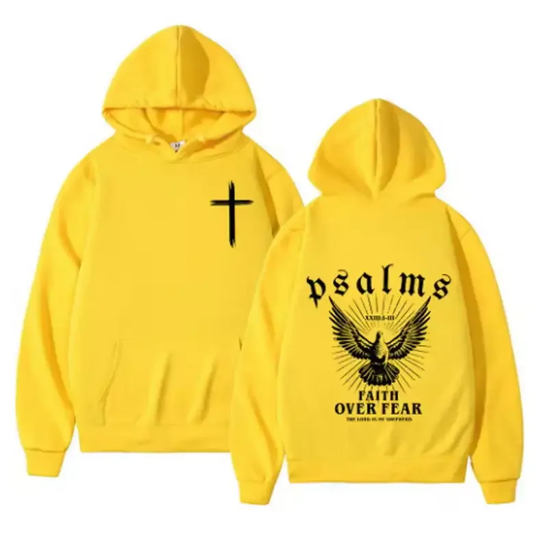 Christian Jesus Faith Over Fear Bible Verse Hoodies Men Fabric Street Fashion Hoodie Casual Street Sweatshirt Cyberpunk Style — image 9