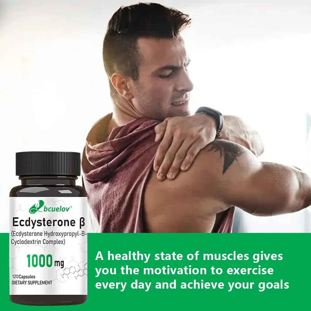 Ecdysterone Supplement 1000 mg - Enhanced Energy Levels Increased Muscle Strength 30/60/120 Capsules