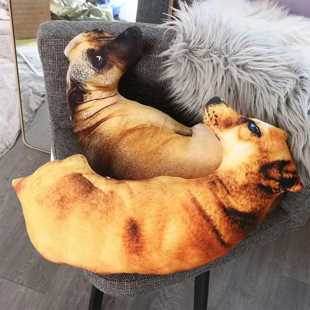 Cute 3D Lifelike Animal Throw Pillow Soft Creative Dog Pillow Cushion Home