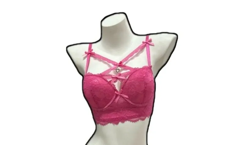 Alluring Lace Bra & Panty Set Heart Pendant Detail Bust Enhancing Push‑Up Design Soft Women Lingerie S‑XL 32‑38AB — image 5