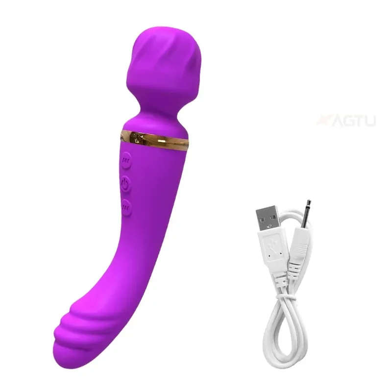 2 in 1 AV Wand Vibrator for Women Clit G-Spot Stimulator Nipples Breast Massager Female Masturbator Sex Toy for Women