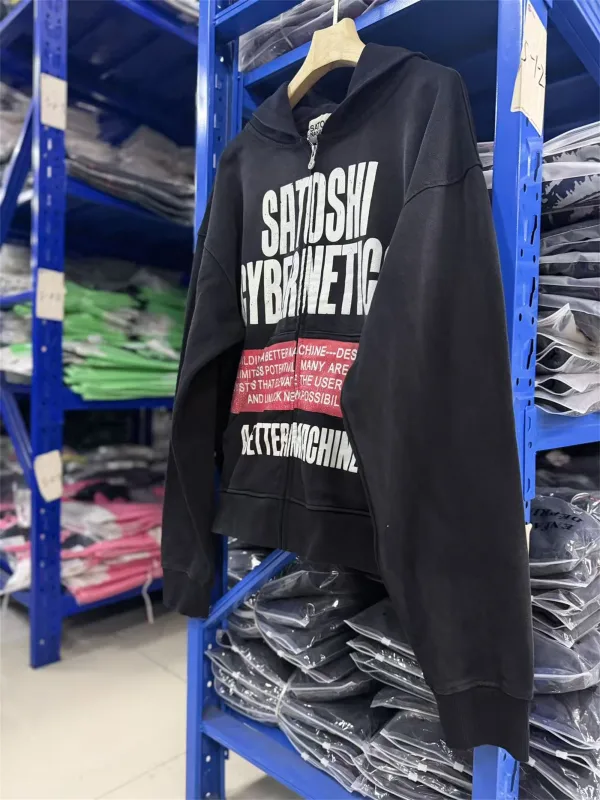 Street Brand 26SS“Cybernetics" Distressed Washed Old Zipper Cotton Winter High-Street Hoodies Sweater For Men — image 10