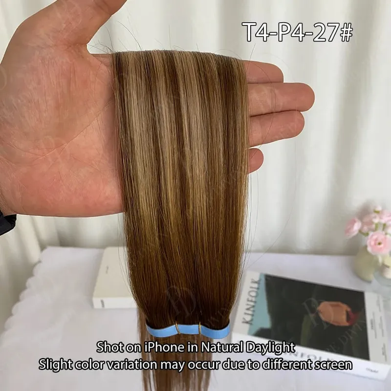 Invisible Tape In Hair Extensions Real Human Hair Seamless PU Skin Weft Human Hair Tape Ins 2.5g/pc 50g/set 22 24 Inches — image 8