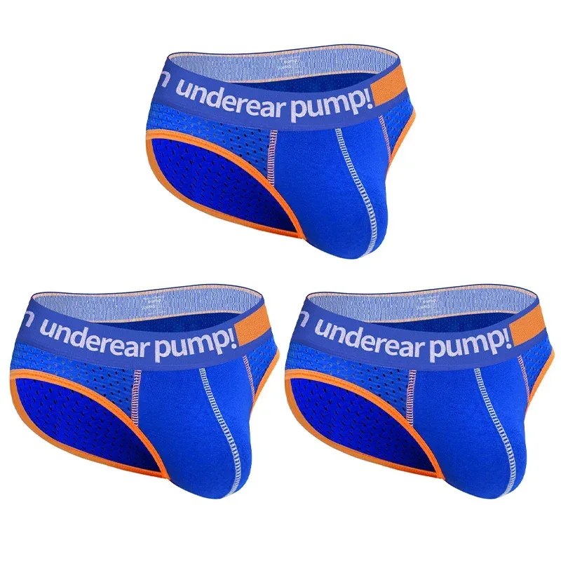 Men's Low Waist Slimming Mesh Briefs U Convex Pouch Elastic Waistband Breathable Colorful Jockstrap Underwear