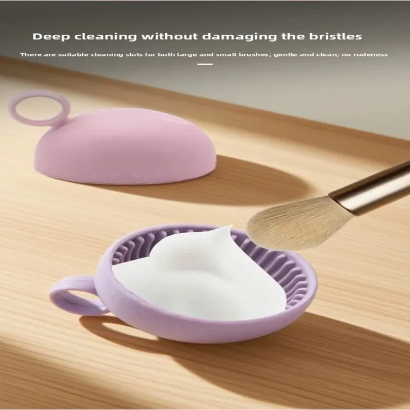 Portable Silicone Makeup Brush Cleaning Bowl For Cosmetic Brushes And Sponge Puff Multifunctional Beauty Washing Accessory