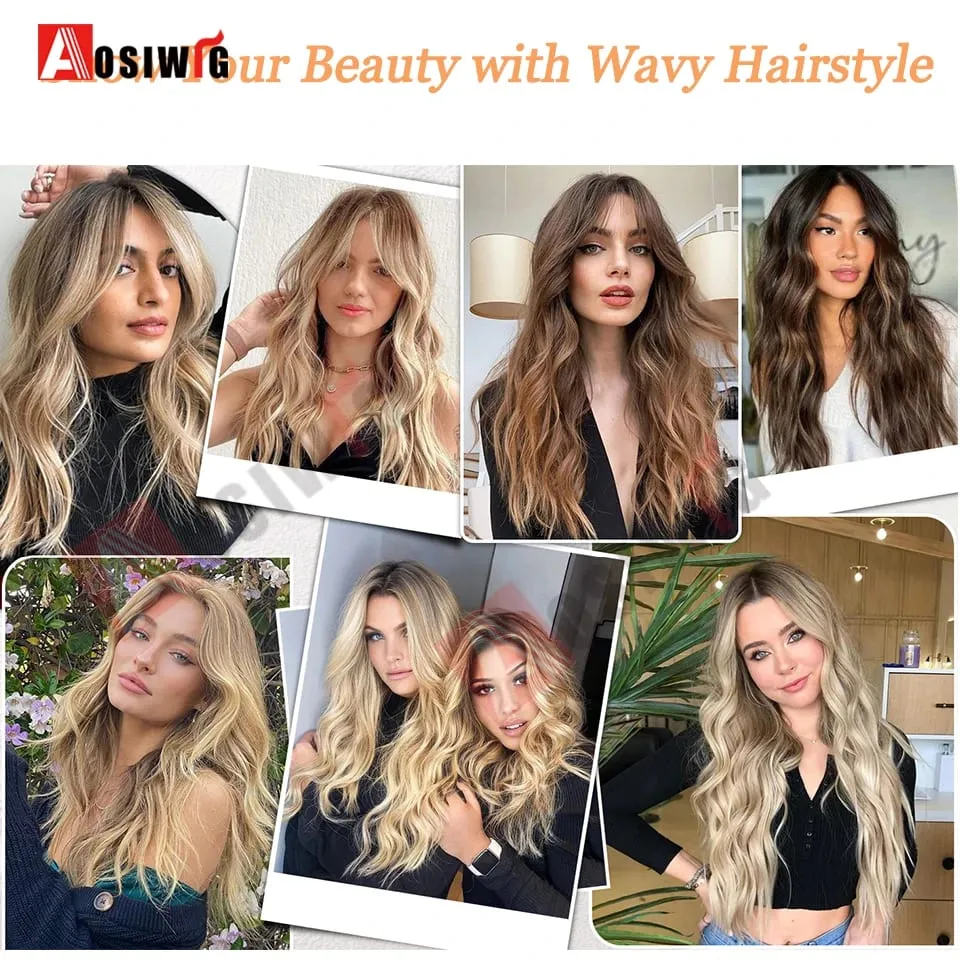 22 Inch Long Wavy Synthetic Hair Topper For Women Clip In Hairpiece Crown Hair Extension With Base Cover Thinning Hair Add Volum — image 6