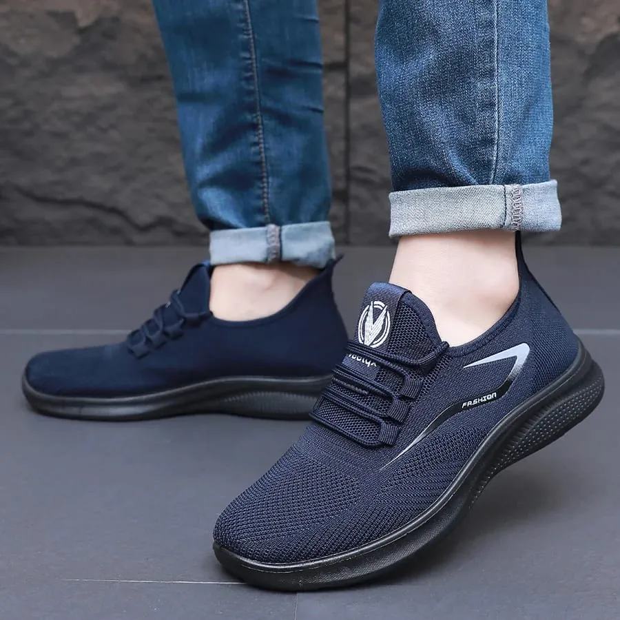 Men Comfort Knitted Loafer Sneakers 2026 New Arrival Breathable Air Knit Upper Slip On Shoes