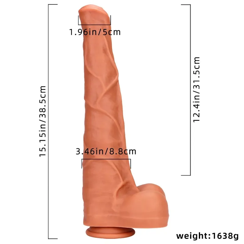 Super Large Horse Dildo 38,5 cm με βεντούζα μαλακό δέρμα με αίσθηση τεράστιου πέους, παχύ πέους, πρωκτικό βύσμα φαλλού Big Dick Sex Toys για γυναίκες