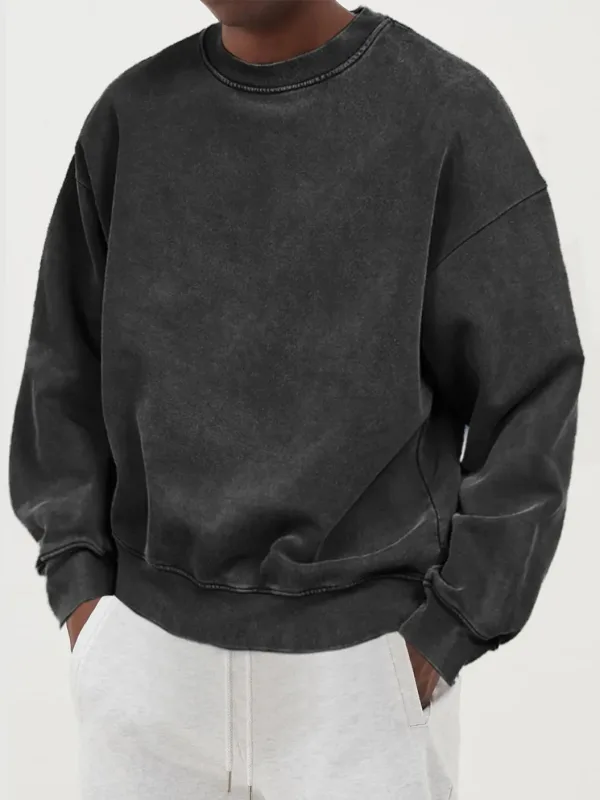 Vintage Solid Sweatshirts Male Washed Cotton Sportswear Warm Autumn Pullovers Casual Comfy Hoodie Fashion Oversized Streetwers
