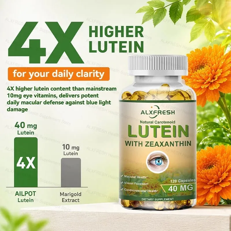 Lutein and Zeaxanthin Eye Supplements for Retina Eye Vision Vitamins Capsules - Student Adults Seniors