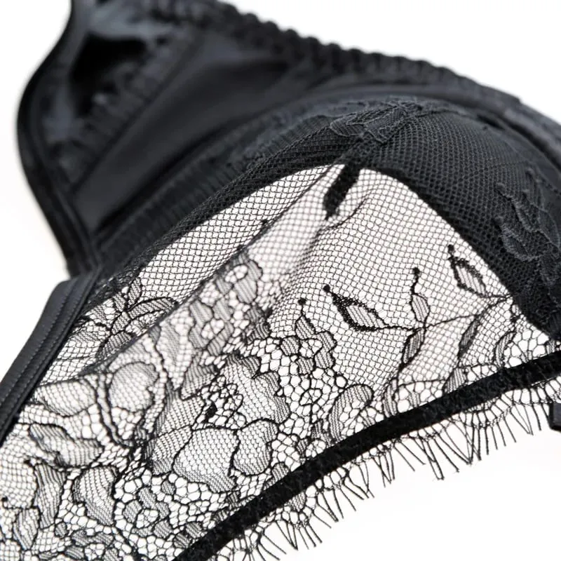 style thin cup cotton young ladies underwear lash transparent sexy women summer bra set lace female lingerie plus size