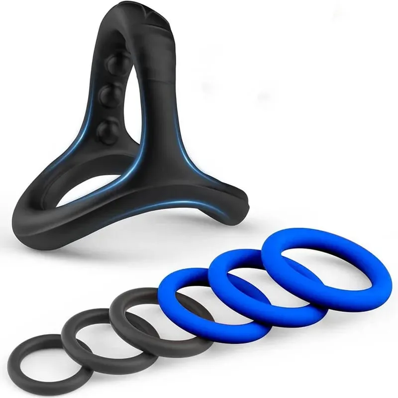 New 6pcs Silicone Penis Ring Ejaculation Delay Cock Rings Dick Erection Cockring Male Chastity Adult Sex Toys for Men