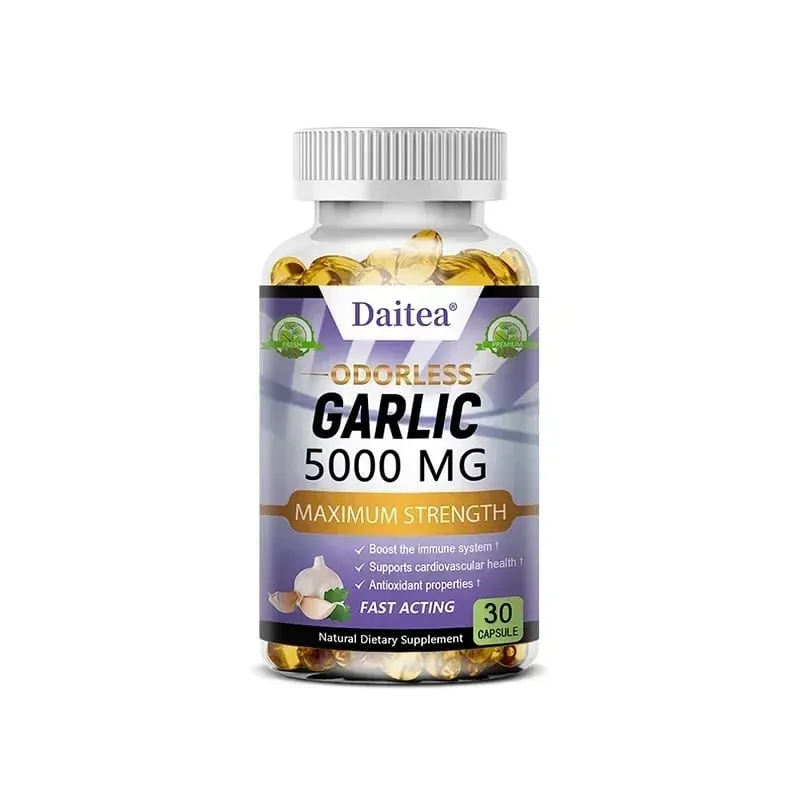 Garlic Extract Capsules 5000mg Balanse Cholesterol Help Immunity Heart Health Detoxification Cleansing
