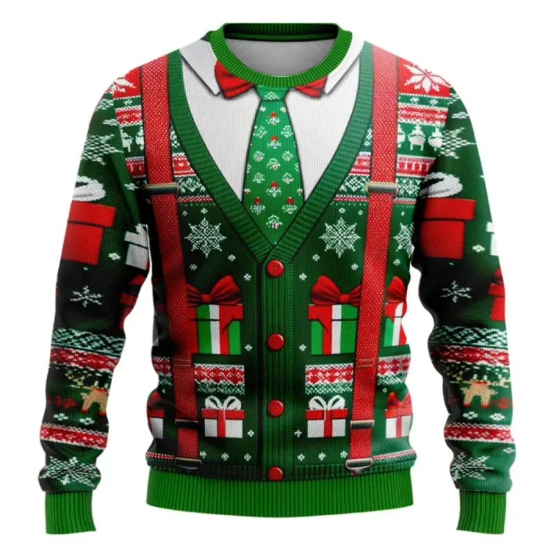 Funny Christmas Sweater Men Women Pullover Xmas Sweatshirt Ugly Graphic Y2k Sweatshirts for Holiday Party Loose Men's Clothing — image 7