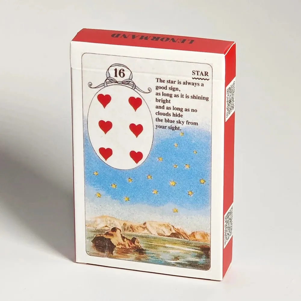 Mlle Lenormand Deck 9*6cm 36 Cards Esoteric Fortune Telling Printed on 350GSM Double-embossed Cardstock