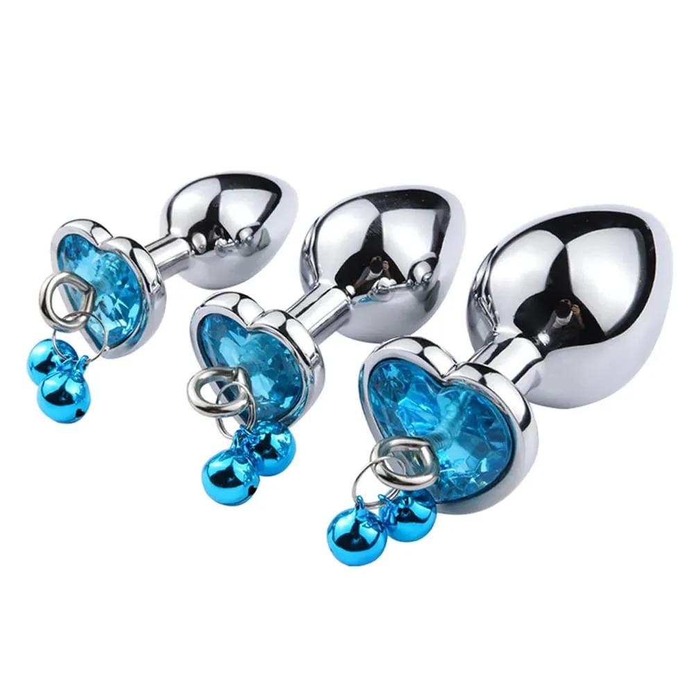 3 Sizes Metal Bell-shaped Anal Plug Traction Chain Anal Massage Prostate Stimulation Massage Tools Adult Sex Toys For Couples