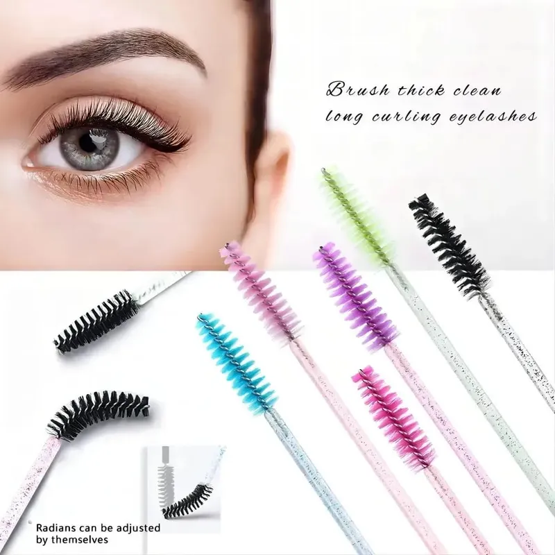 Wholesale Eyelash Brush Mascara Wands Wholesale Spoolies Eyebrow Lash Cleaning Brushes Applicator Makeup Tools 50/1000/2000pcs — image 5
