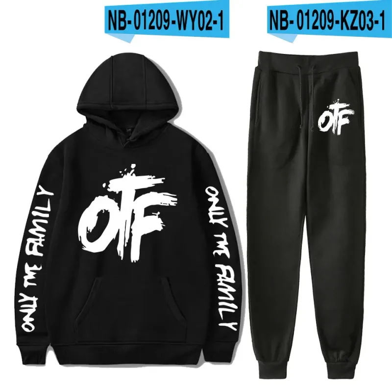 Harajuku Comfortable Funny OTF Letter Print Sweatshirt Sweatpants Suit Men/Women Hoodies+ Trousers Suit Cute 2 Piece Set Clothes — image 10