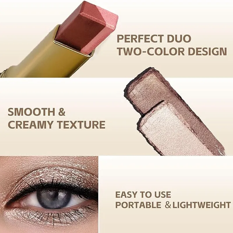 Double Color Eye Shadow Stick Naturally Tinged Not Easy to Mottle Off Makeup Pure Color Create Natural Makeup Effect