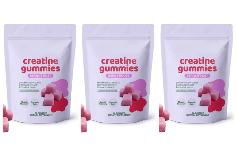 Berry Creatine Gummies Serving Monohydrate Chewable Supplement Easy Daily Intake Muscle Recovery Strength Support Muscle Growth