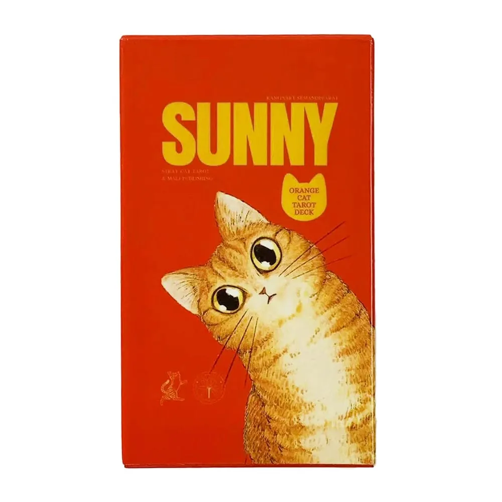 Sunny Cat Tarot Cards Fortune‑Telling Cards Game Spiritual Guidance Divination Cards Cute Witchcraft Gift for Women & Cat Lovers