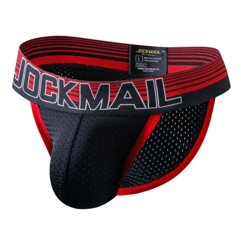 Jockmail Mans Underwear Gay Brief Nylon Mesh Sexy Low Waist Ropa Interior Hombre Letter Embroidery Sissy Panties Male Lingerie — image 48
